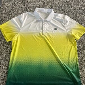 Wimbledon Men's White, Yellow, Green Gradient and Purple Polo